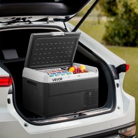 12 Volt Car Refrigerator Portable Freezer 42.3QT Electric Cooler For Camping (Option: Black)